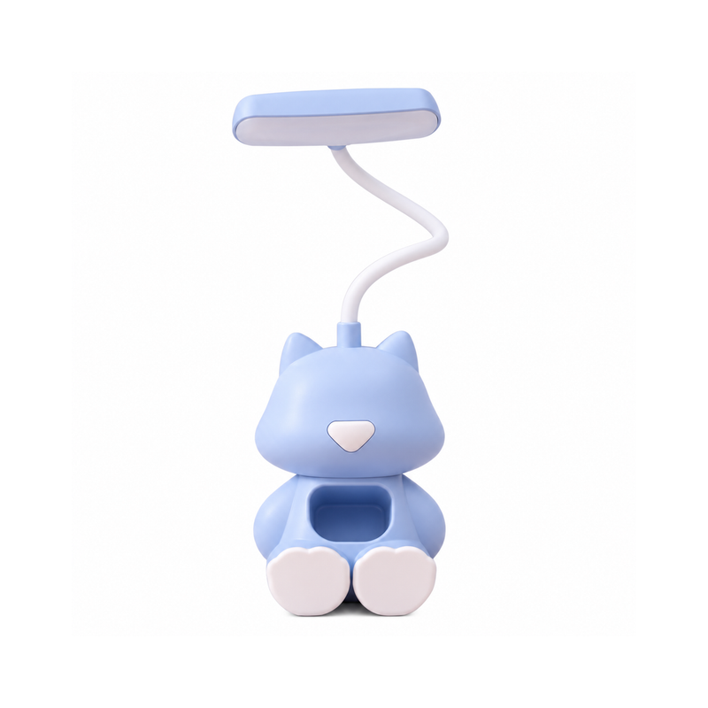 Lampe de bureau enfant chat rechargeable avec support téléphone