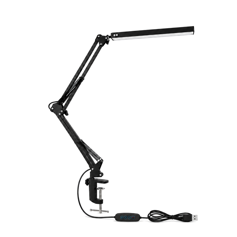 Lampe de bureau LED à pince avec bras articulé