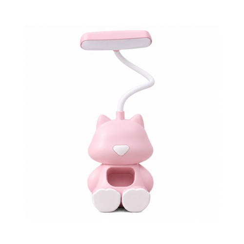 Lampe de bureau enfant chat rechargeable avec support téléphone