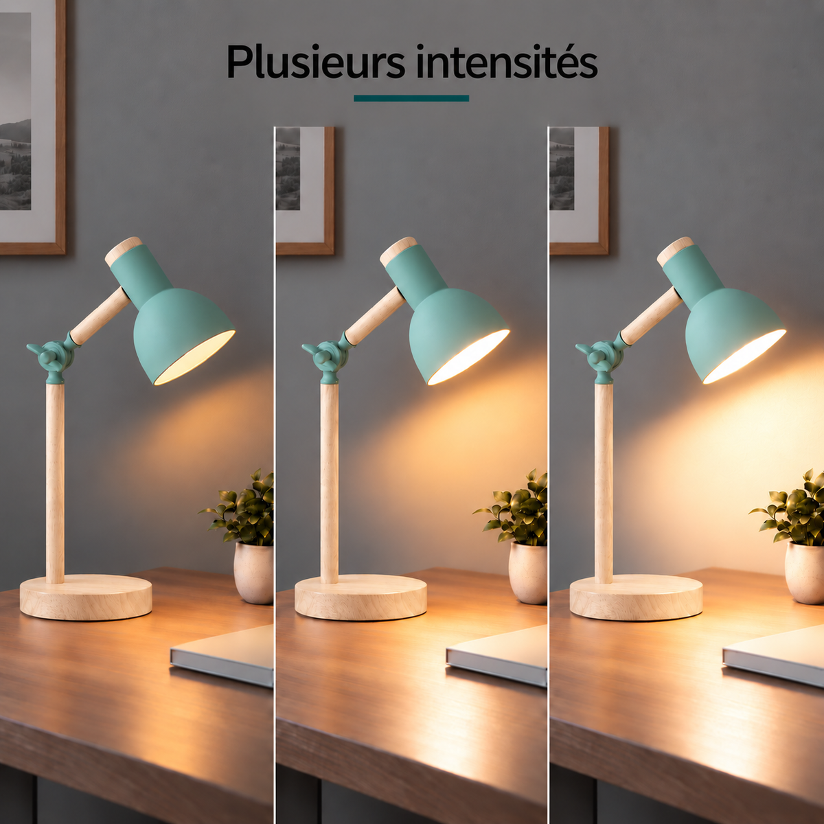 Lampe de bureau enfant scandinave en bois