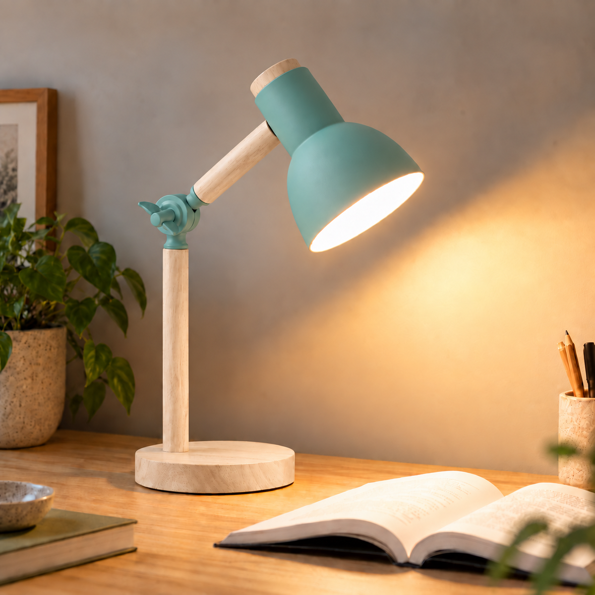 Lampe de bureau enfant scandinave en bois
