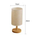 Lampe de bureau LED abat-jour en tissu et pied en bois, 3 teintes