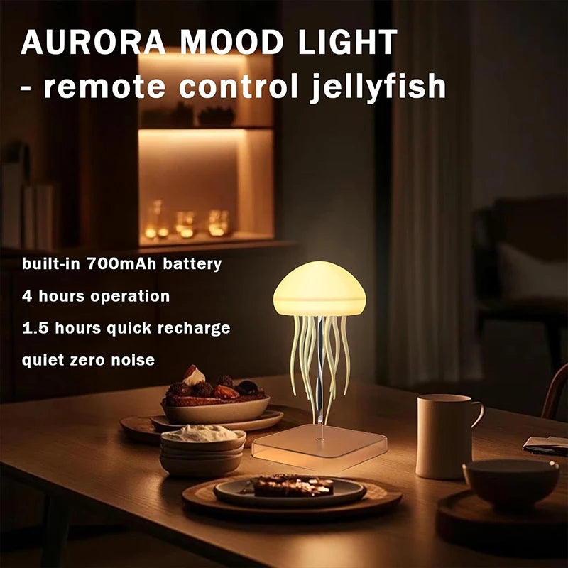 Lampe de bureau enfant méduse rechargeable à lumière colorée et télécommande