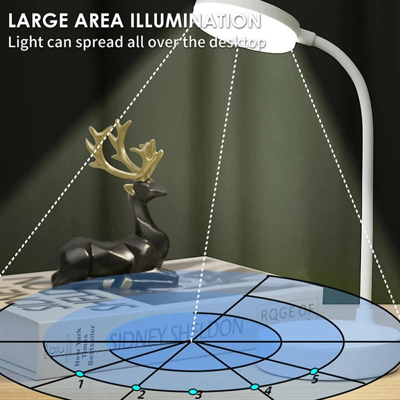 Lampe de bureau sans fil col de cygne rechargeable