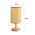 Lampe de bureau LED abat-jour en tissu et pied en bois, 3 teintes