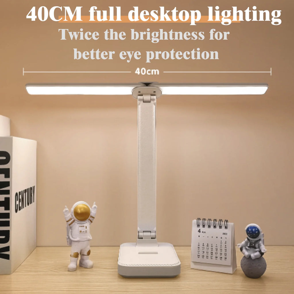 Lampe de bureau enfant pliable rechargeable à double barre LED