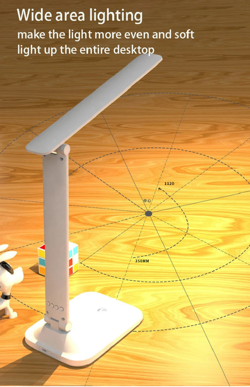 Lampe de bureau LED pliable avec écran horloge et température