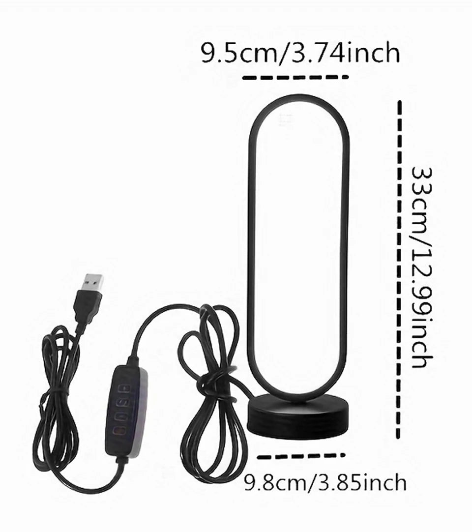 Lampe de bureau LED anneau noir avec 3 teintes