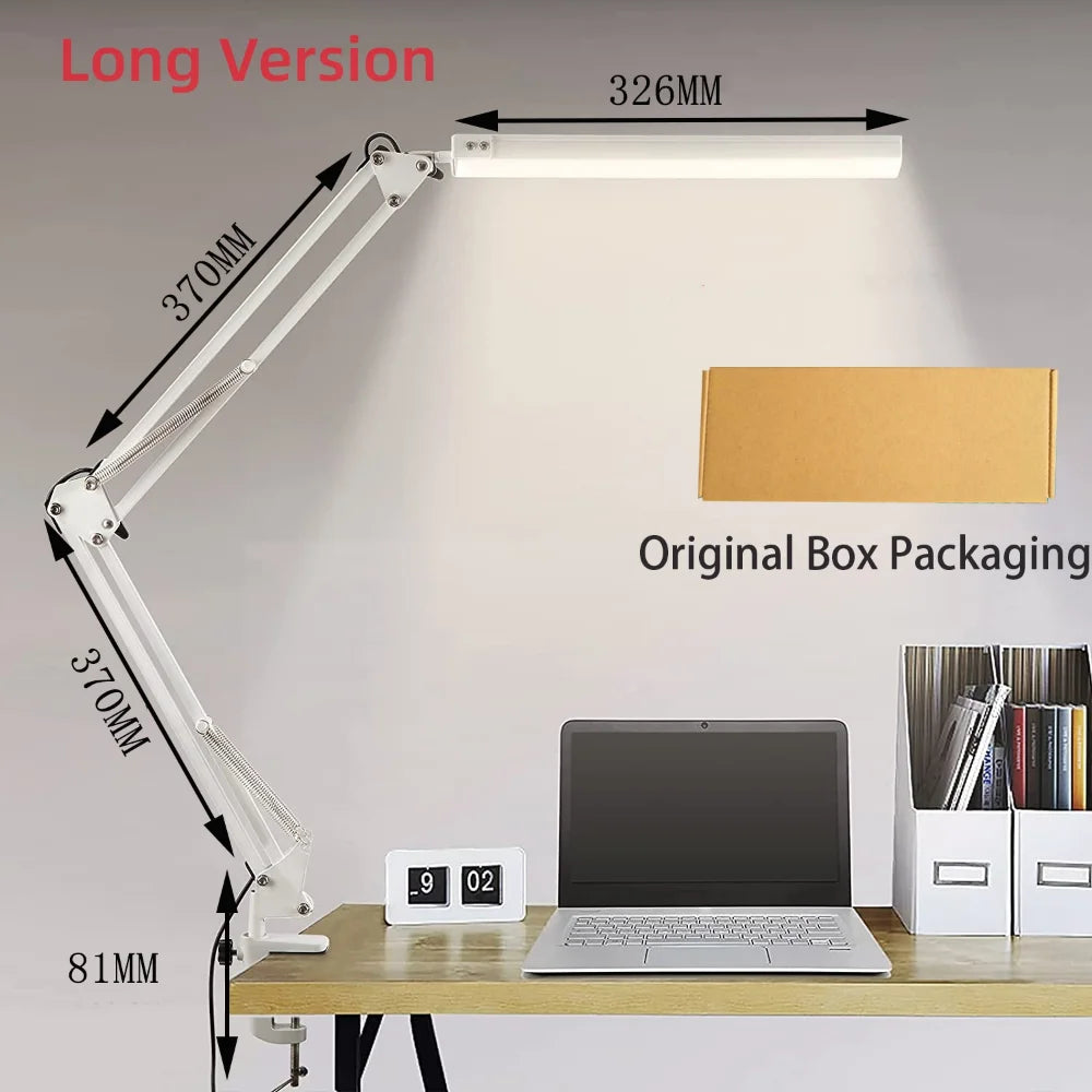 Lampe de bureau LED à pince avec bras articulé