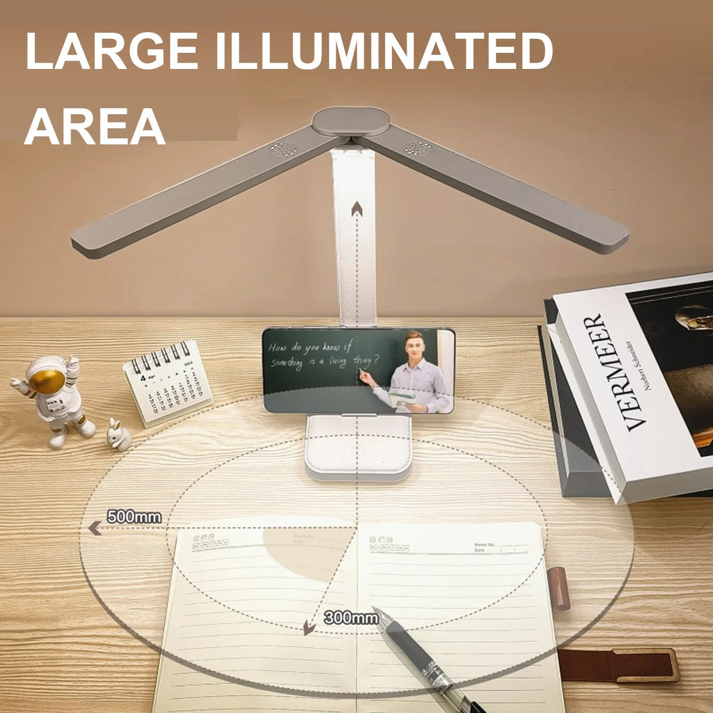 Lampe de bureau enfant pliable rechargeable à double barre LED