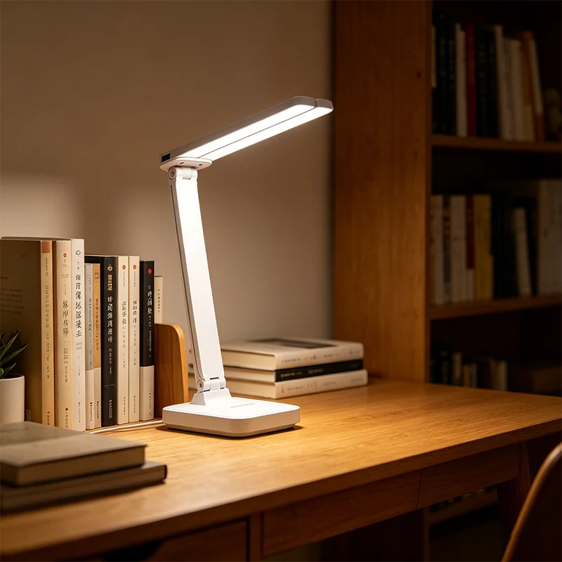 Lampe de bureau enfant pliable rechargeable à double barre LED