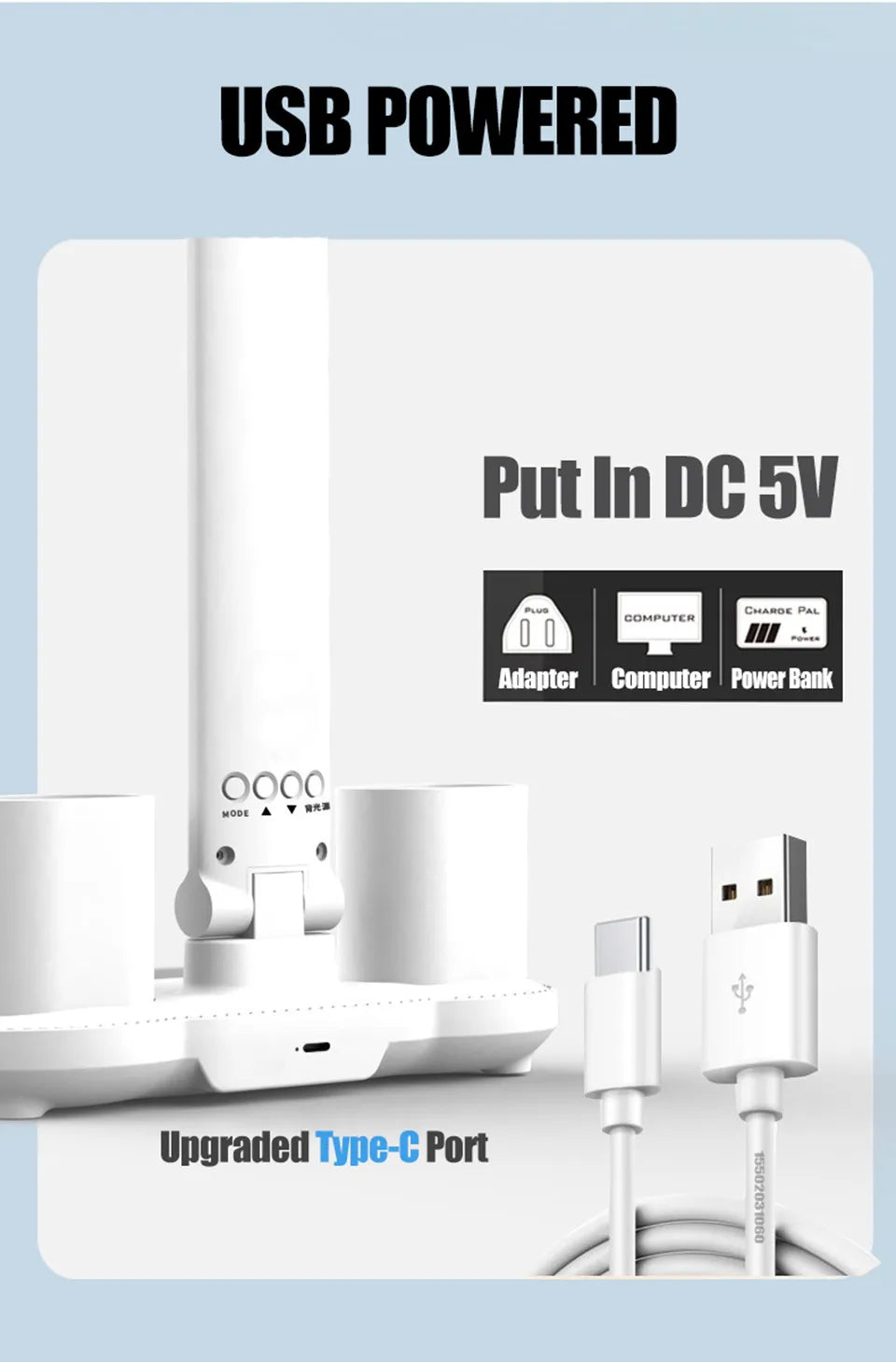 Lampe de bureau enfant à 4 bras lumineux avec ventilateur et horloge
