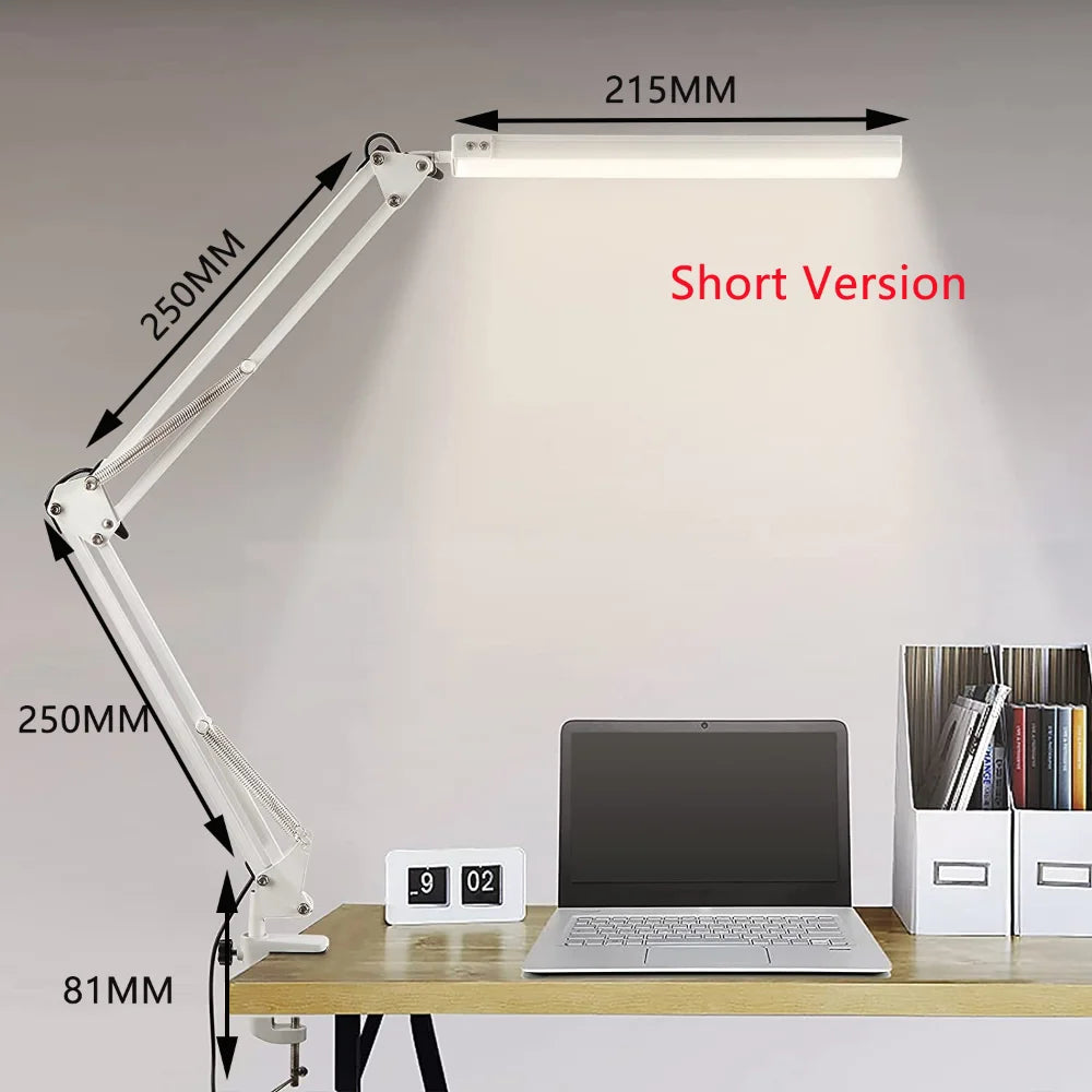 Lampe de bureau LED à pince avec bras articulé