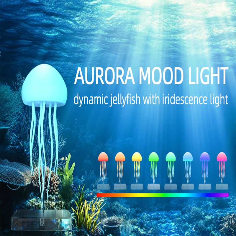 Lampe de bureau enfant méduse rechargeable à lumière colorée et télécommande