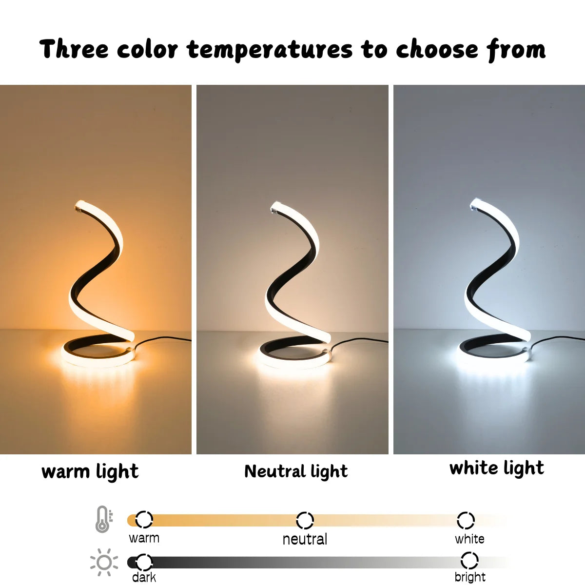 Lampe de bureau LED spirale