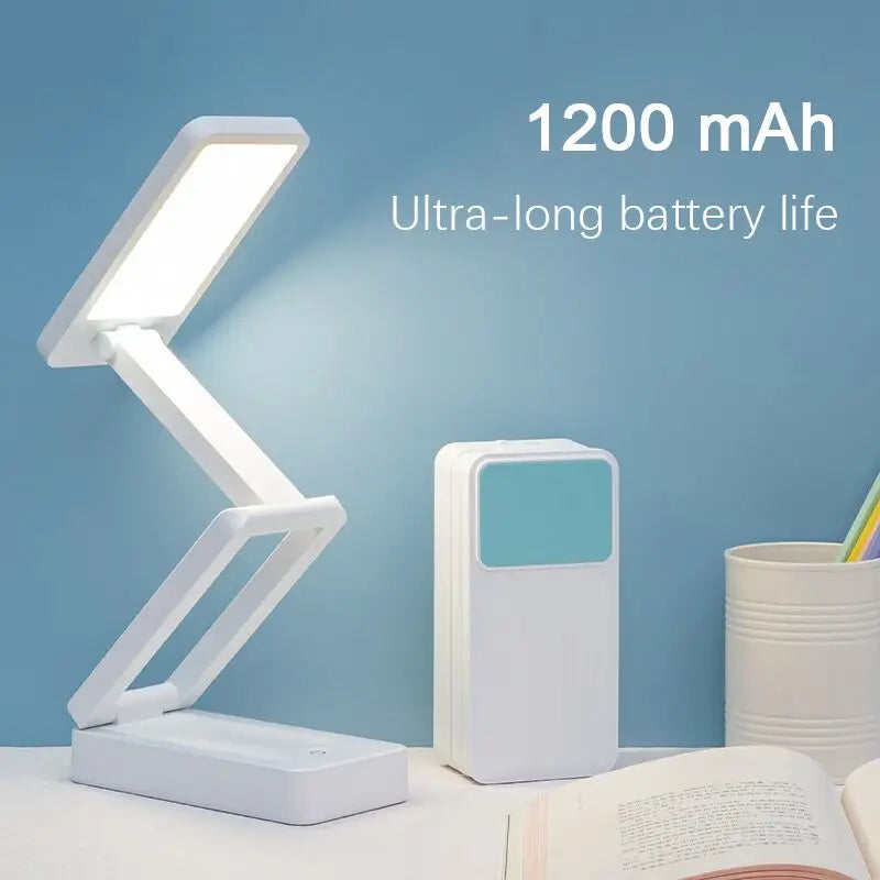 Lampe de bureau sans fil pliable rechargeable à tête orientable