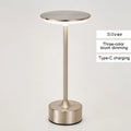 Lampe de bureau sans fil tactile en métal à tête ronde, 3 teintes de blanc