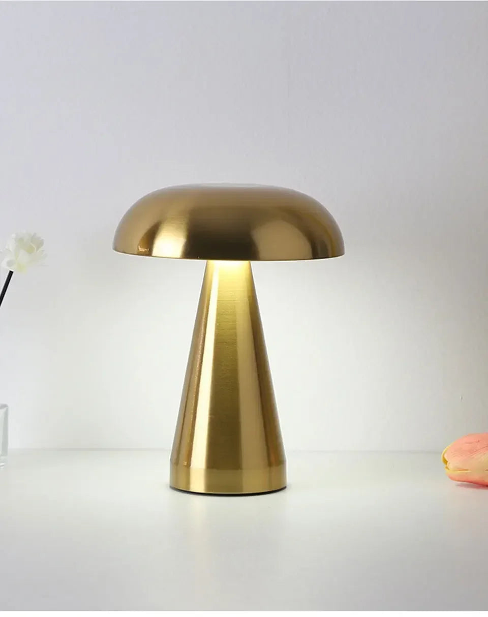 Lampe de bureau sans fil champignon rétro en métal