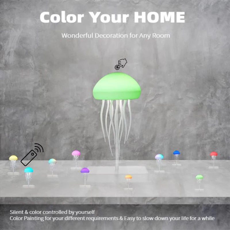 Lampe de bureau enfant méduse rechargeable à lumière colorée et télécommande