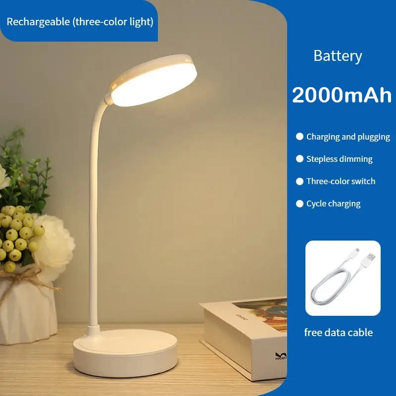 Lampe de bureau sans fil col de cygne rechargeable
