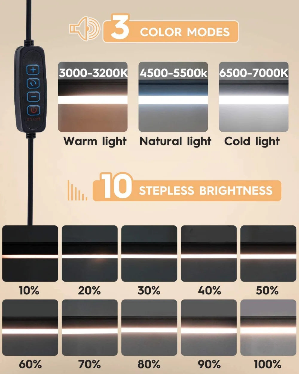 Lampe de bureau LED à pince avec bras articulé