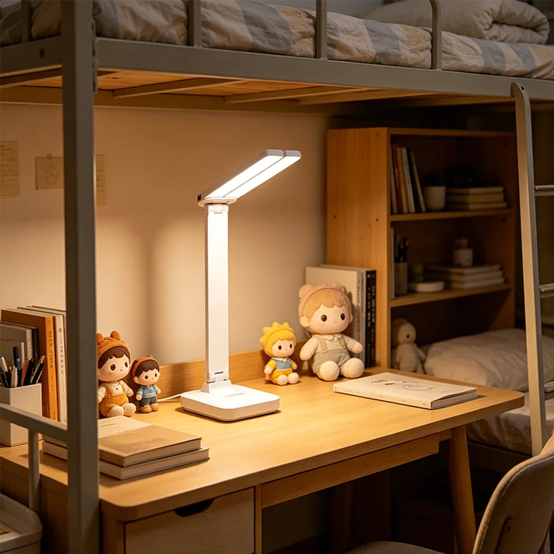 Lampe de bureau enfant pliable rechargeable à double barre LED