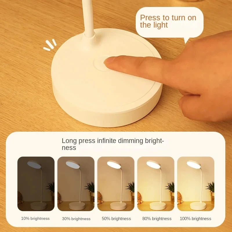Lampe de bureau sans fil col de cygne rechargeable