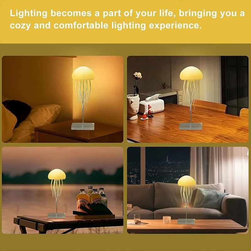 Lampe de bureau enfant méduse rechargeable à lumière colorée et télécommande