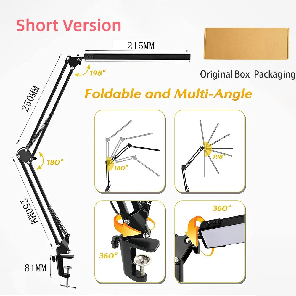 Lampe de bureau LED à pince avec bras articulé