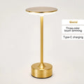 Lampe de bureau sans fil tactile en métal à tête ronde, 3 teintes de blanc