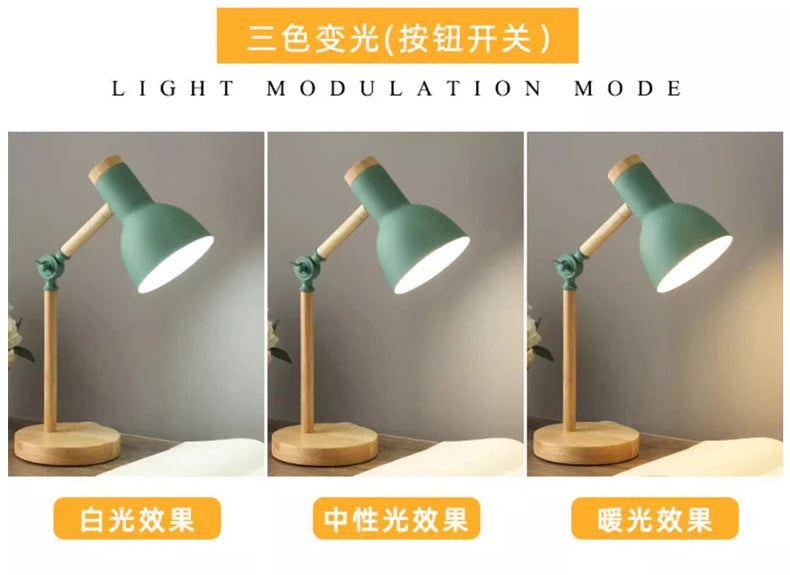 Lampe de bureau enfant scandinave en bois