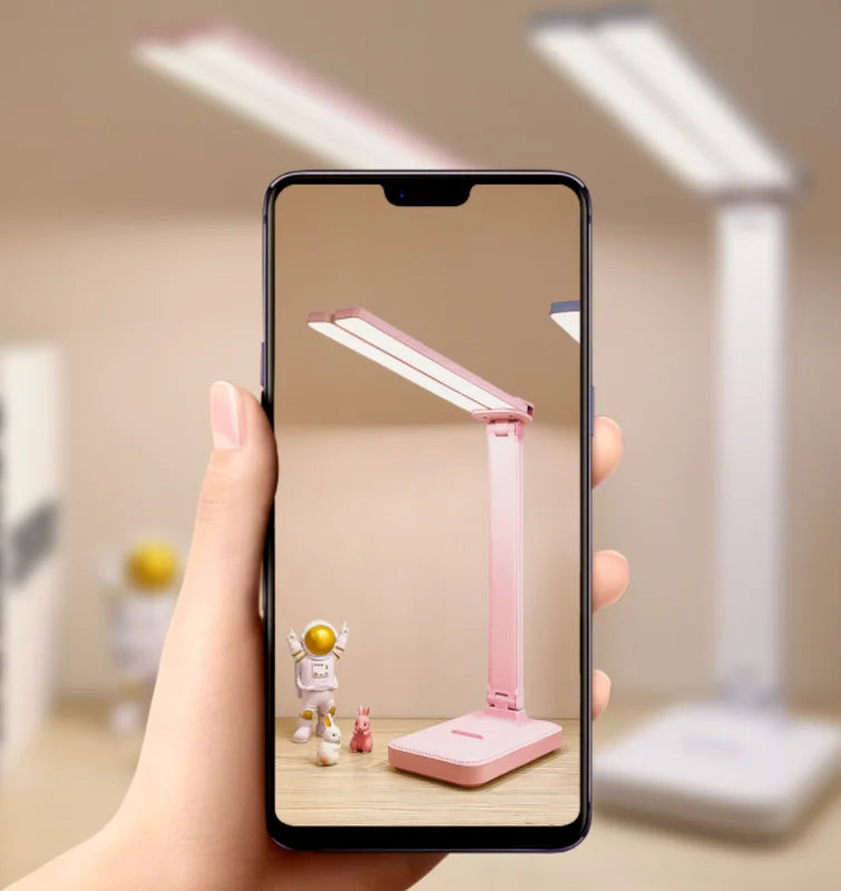 Lampe de bureau enfant pliable rechargeable à double barre LED
