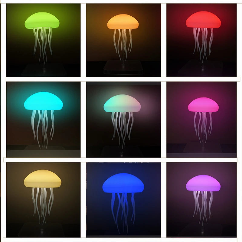 Lampe de bureau enfant méduse rechargeable à lumière colorée et télécommande