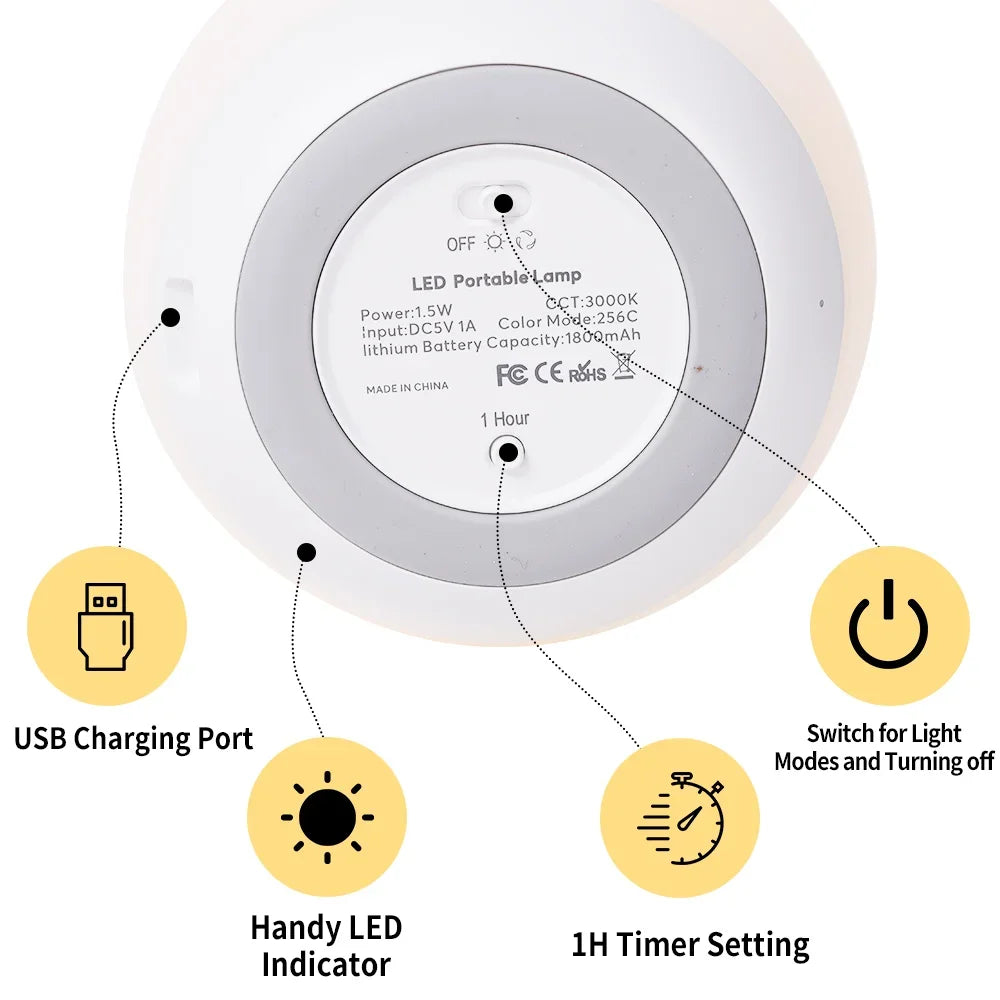 Lampe de bureau enfant œuf rechargeable, plusieurs couleurs